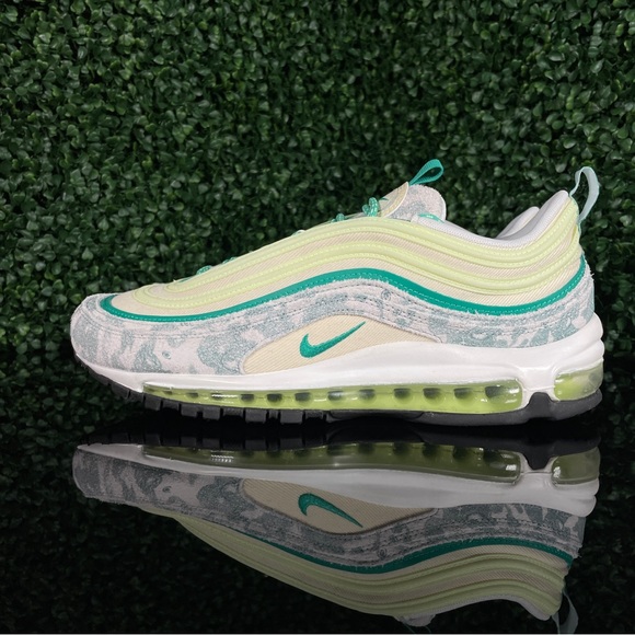 Nike Air Max 97 Neptune Green Camo Coconut Milk Sneakers DX3946-100 Size 14 - Picture 5 of 7